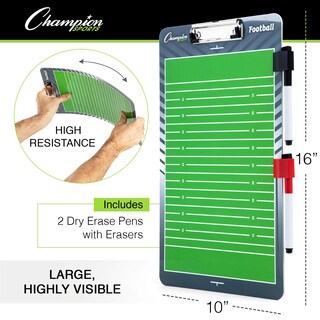 Foto 3 | Foto 3 | Portapapeles De Borrado En Seco Champion Sports Coaching Football 10 X 16 - Venta Internacional.