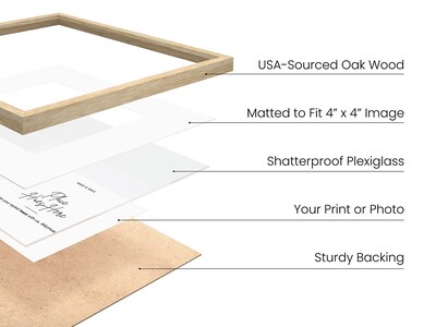 Foto 2 | Foto 2 | Marco De Fotos Haus And Hues De Madera De Roble Beige De 20 X 20 Cm Con Plexiglás - Venta Internacional.