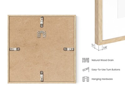 Foto 3 | Foto 3 | Marco De Fotos Haus And Hues De Madera De Roble Beige De 20 X 20 Cm Con Plexiglás - Venta Internacional.