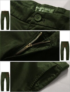 Foto 4 | Foto 4 | Pantalones A Juego Para Hombre Ajustados Cónicos Elásticos Casuales Color Verde Militar - Venta Internacional.
