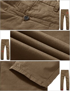 Foto 5 | Foto 5 | Pantalones A Juego Para Hombre Ajustados Elásticos Casuales 8103 Color Caqui - Venta Internacional.