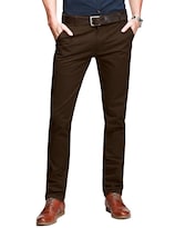 Pantalones Casuales A Juego Con Corte Ajustado Para Hombre 8025 Marrón Oscuro - Venta Internacional.