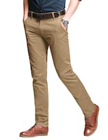 Pantalones A Juego Para Hombre Ajustados Elásticos Casuales 8106 Color Caqui - Venta Internacional.