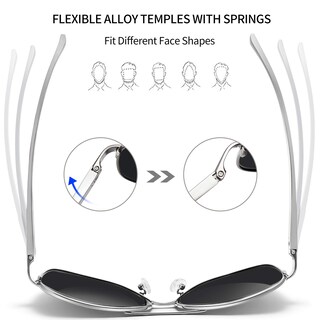 Foto 3 | Foto 3 | Gafas De Sol Joopin Rectangulares Polarizadas Con Montura Metálica Plateada - Venta Internacional.