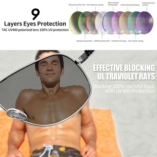 Foto 4 | Foto 4 | Gafas De Sol Joopin Rectangulares Polarizadas Con Montura Metálica Plateada - Venta Internacional.