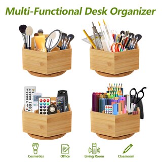 Foto 4 | Foto 4 | Art Supply Organizer Marbrasse Portalápices Giratorio De Bambú - Venta Internacional.