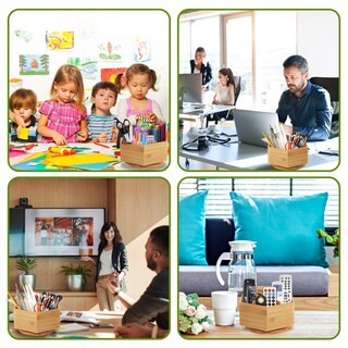 Foto 6 | Foto 6 | Art Supply Organizer Marbrasse Portalápices Giratorio De Bambú - Venta Internacional.