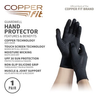 Foto 2 | Foto 2 | Guantes Copper Fit Guardwell Full Finger Hand Negros S/m - Venta Internacional.