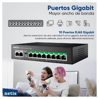 Foto 5 | Foto 5 | Conmutador Switch Gigabit Netis P110gc 8poe + 2rj45