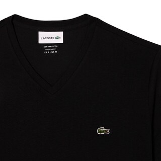 Foto 7 | Foto 7 | Camiseta Lacoste Para Hombre Manga Corta Cuello En V Algodón Pima Negra - Venta Internacional.