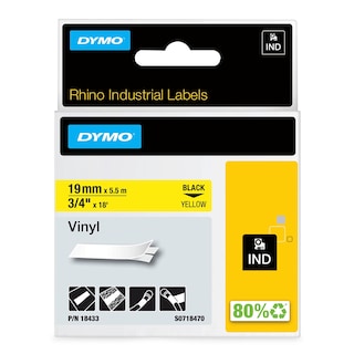 Foto 1 | Foto 1 | Vinilo Industrial Label Dymo Rhino 3/4 Con Estampado Negro Amarillo - Venta Internacional.