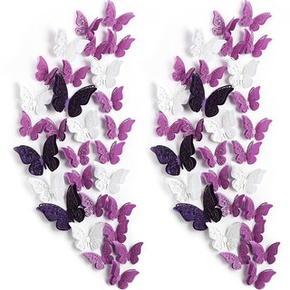 Foto 1 | Foto 1 | Adhesivos Decorativos De Pared Outus 120 Capas 3d Con Forma De Mariposa Color Morado - Venta Internacional.
