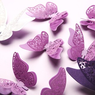 Foto 3 | Foto 3 | Adhesivos Decorativos De Pared Outus 120 Capas 3d Con Forma De Mariposa Color Morado - Venta Internacional.