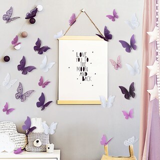 Foto 4 | Foto 4 | Adhesivos Decorativos De Pared Outus 120 Capas 3d Con Forma De Mariposa Color Morado - Venta Internacional.