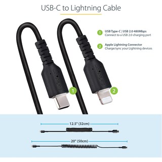 Foto 4 | Foto 4 | Cable Usb C A Lightning Startech.com Mfi De 50 Cm Negro - Venta Internacional.