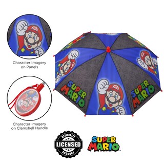 Foto 3 | Foto 3 | Paraguas Nintendo Super Mario Para Niños De 3 A 6 Años Resistente Al Agua - Venta Internacional.