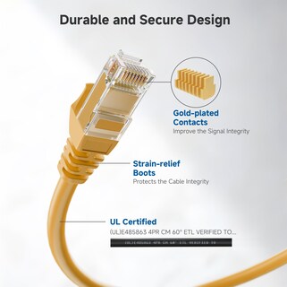 Foto 4 | Foto 4 | Cable Ethernet Matters Cat 6 De 10 Gbps Paquete De 5 1 5 M Color Amarillo - Venta Internacional.