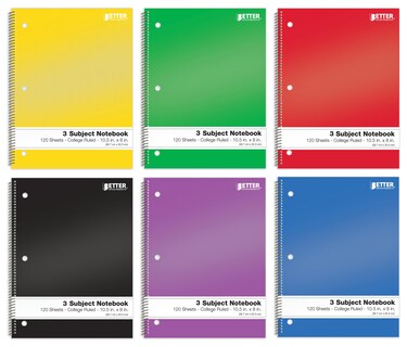 Foto 1 | Foto 1 | Cuadernos En Espiral Better Office Products De 3 Temas Paquete De 6 - Venta Internacional.