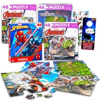 Set De Rompecabezas Marvel Heroes Premier De 48 Piezas Avengers & Spiderman - Venta Internacional.