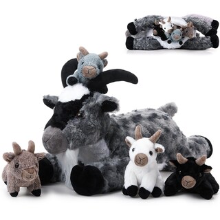 Foto 1 | Foto 1 | Juego De Peluche De Cabra De Peluche Hydren De 18 Pulgadas Con 4 Bebés - Venta Internacional.