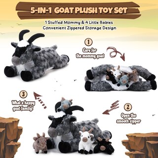 Foto 4 | Foto 4 | Juego De Peluche De Cabra De Peluche Hydren De 18 Pulgadas Con 4 Bebés - Venta Internacional.