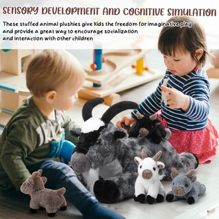 Foto 5 | Foto 5 | Juego De Peluche De Cabra De Peluche Hydren De 18 Pulgadas Con 4 Bebés - Venta Internacional.