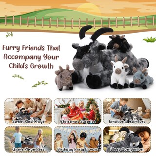 Foto 6 | Foto 6 | Juego De Peluche De Cabra De Peluche Hydren De 18 Pulgadas Con 4 Bebés - Venta Internacional.