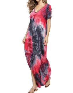 Foto 1 | Foto 1 | Vestido Casual Match con Cuello en V Holgado Maxi para Mujer - Venta Internacional