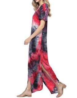 Foto 2 | Foto 2 | Vestido Casual Match con Cuello en V Holgado Maxi para Mujer - Venta Internacional