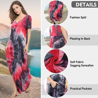 Foto 4 | Foto 4 | Vestido Casual Match con Cuello en V Holgado Maxi para Mujer - Venta Internacional