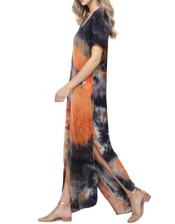 Foto 2 | Foto 2 | Vestido Casual Match con Cuello en V Holgado Maxi para Mujer - Venta Internacional