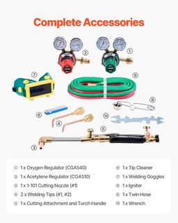 Foto 7 | Foto 7 | Kit De Antorchas De Oxigeno-acetileno Soldadura A Gas Vevor 12 Piezas - Venta Internacional.