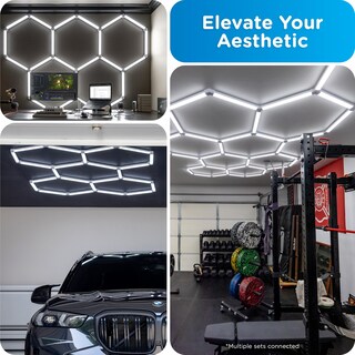 Foto 6 | Foto 6 | Lámpara Led De Techo Enbrighten Ultrabrite Hexagon Garage Paquete De 24 - Venta Internacional.