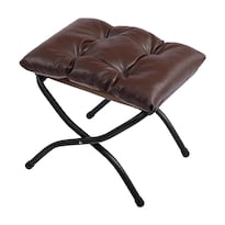 Taburete Reposapiés Hollyhome Plegable Tapizado Marrón - Venta Internacional.
