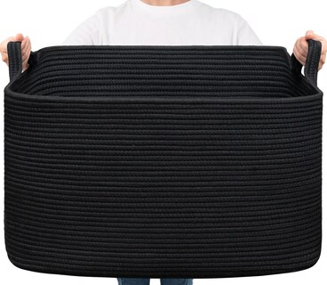 Foto 1 | Foto 1 | Cesta De Almacenamiento Goodpick Cuerda De Algodón Extra Grande Negra - Venta Internacional.