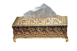 Funda Para Pañuelos Color Dorado Intenso Hecha A Mano 25 X 8 Cm - Venta Internacional.