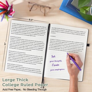 Foto 2 | Foto 2 | Cuaderno Maleden College Ruled A4 De Piel Tapa Dura 192 Peniques - Venta Internacional.