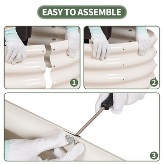 Foto 6 | Foto 6 | Cama De Jardín Elevada 1more De Metal Galvanizado De 4 X 2 X 30 Cm Color Blanco Paquete De 2 - Venta Internacional.