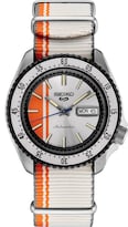 Reloj Seiko Srpk73 5 Sports Automático Para Hombre Plateado/naranja - Venta Internacional.