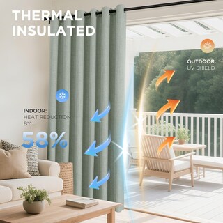 Foto 4 | Foto 4 | Cortinas Opacas Joydeco Color Verde Salvia 100 X 270 Cm 1 Panel - Venta Internacional.