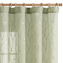 Cortinas Transparentes Verde Jinchan 213 Cm De Longitud Bordadas Botánicas - Venta Internacional.