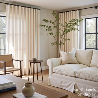 Foto 4 | Foto 4 | Cortinas Jinchan Mezcla De Lino Beige 260 X 127 Cm Extra Largas 2 Paneles - Venta Internacional.