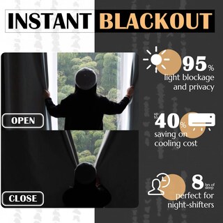 Foto 3 | Foto 3 | Cortinas Jinchan Blackout Con 95% De Aislamiento Térmico 275 X 270 Cm Color Azul - Venta Internacional.