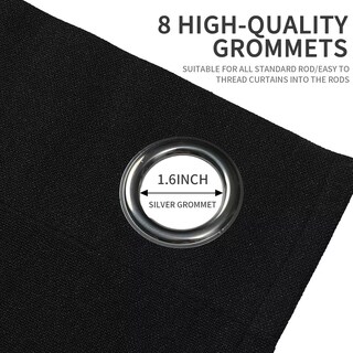 Foto 5 | Foto 5 | Cortinas Joydeco Black Blackout De Lino Sintético 100% Negro 2 4 M - Venta Internacional.