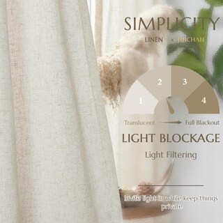 Foto 4 | Foto 4 | Cortinas Jinchan De Lino Color Beige 228 Cm De Longitud Con Filtro De Luz - Venta Internacional.