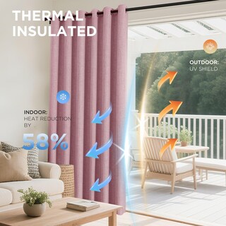 Foto 4 | Foto 4 | Cortinas Joydeco Opacas Color Rosa Claro 274 Cm De Longitud 1 Panel - Venta Internacional.