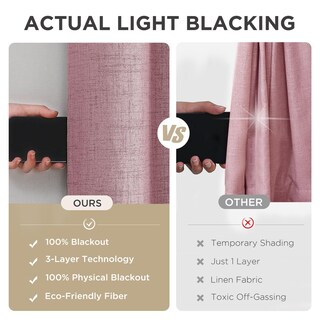 Foto 6 | Foto 6 | Cortinas Joydeco Opacas Color Rosa Claro 274 Cm De Longitud 1 Panel - Venta Internacional.