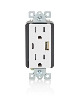 Foto 1 | Foto 1 | Enchufe Eléctrico Leviton T5638-w Cargador Usb Tipo A/c De 18 W - Venta Internacional.