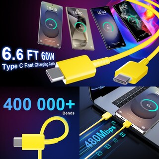 Foto 3 | Foto 3 | Cargador Rápido Usb C Ubearkk 25w Para Samsung Galaxy S24 Amarillo - Venta Internacional.
