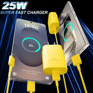Foto 4 | Foto 4 | Cargador Rápido Usb C Ubearkk 25w Para Samsung Galaxy S24 Amarillo - Venta Internacional.
